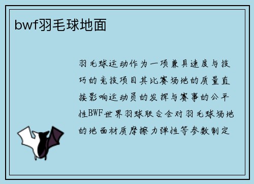 bwf羽毛球地面